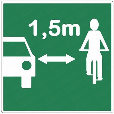 Schild 1,5 m Abstand halten