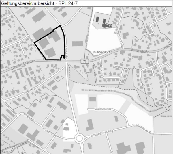 Entwurf der vorhabenbezogenen 7. &Auml;nderung und Erweiterung des Bebauungsplanes Nr. 24 der Stadt Reinfeld (Holstein)